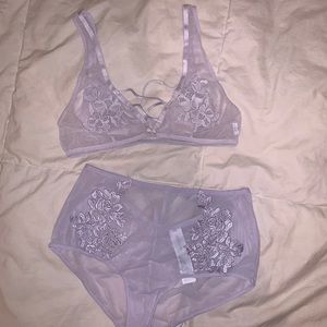 Lilac Mesh 2 piece lingerie set